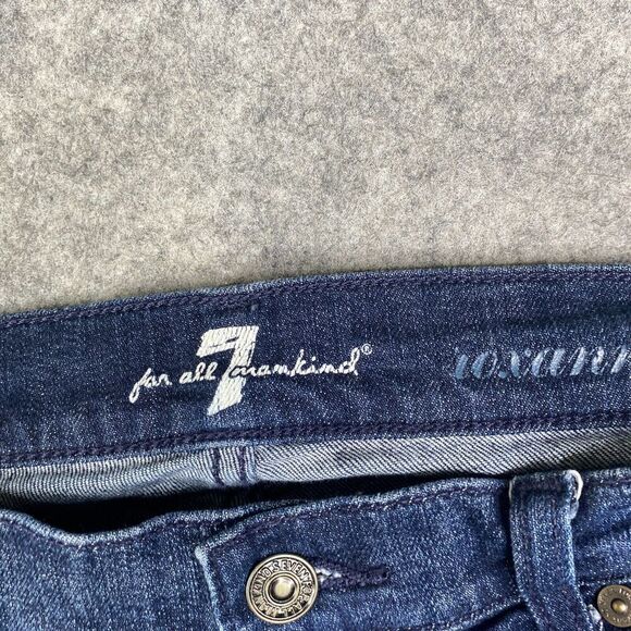 7 For All Mankind Jeans Womens 26 Roxanne Dark Blue Skinny Stretch Denim 30x31 - Picture 4 of 13